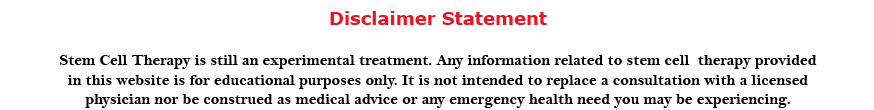 Disclaimer Stem Cell Therapy